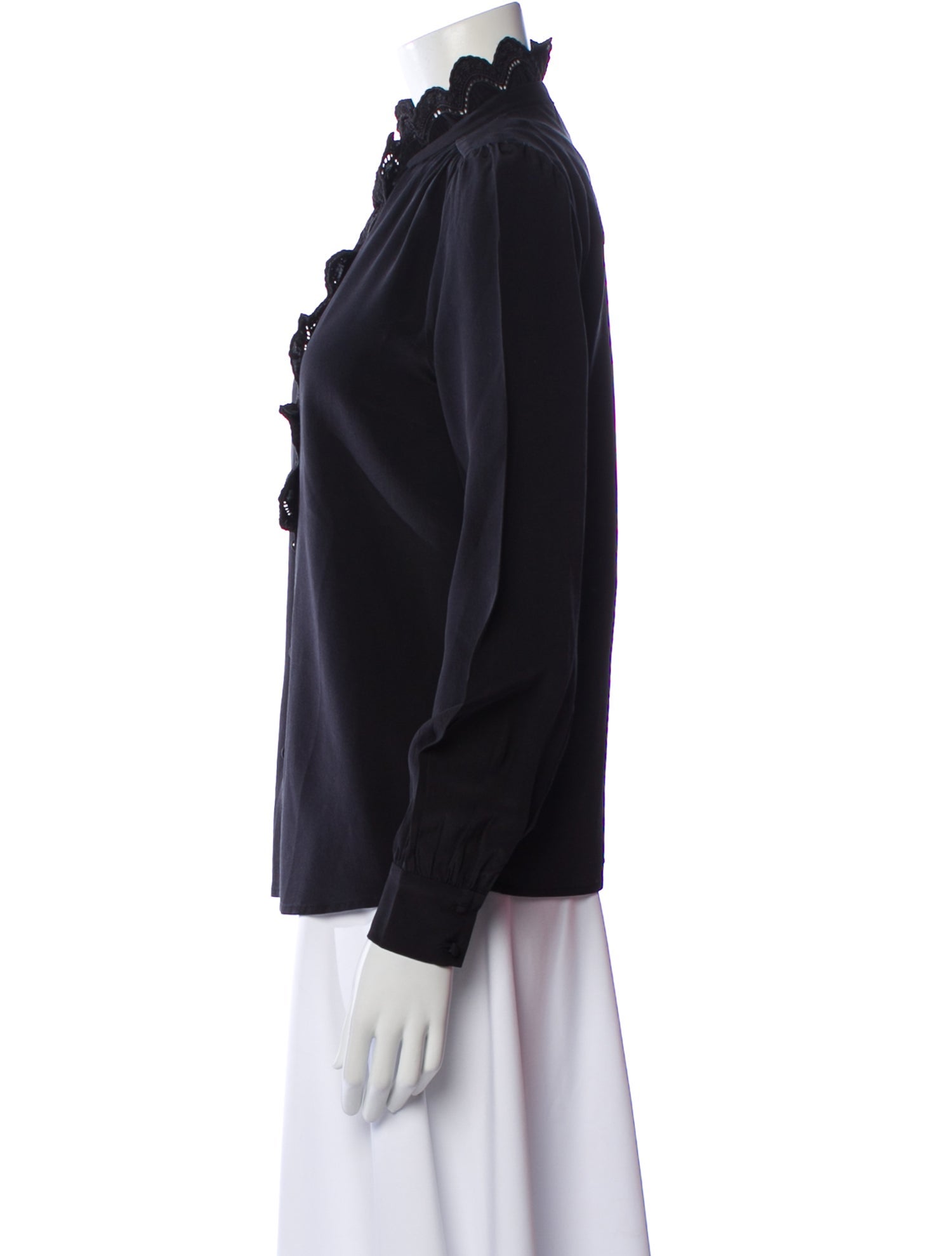 Sézane Silk Long Sleeve Blouse