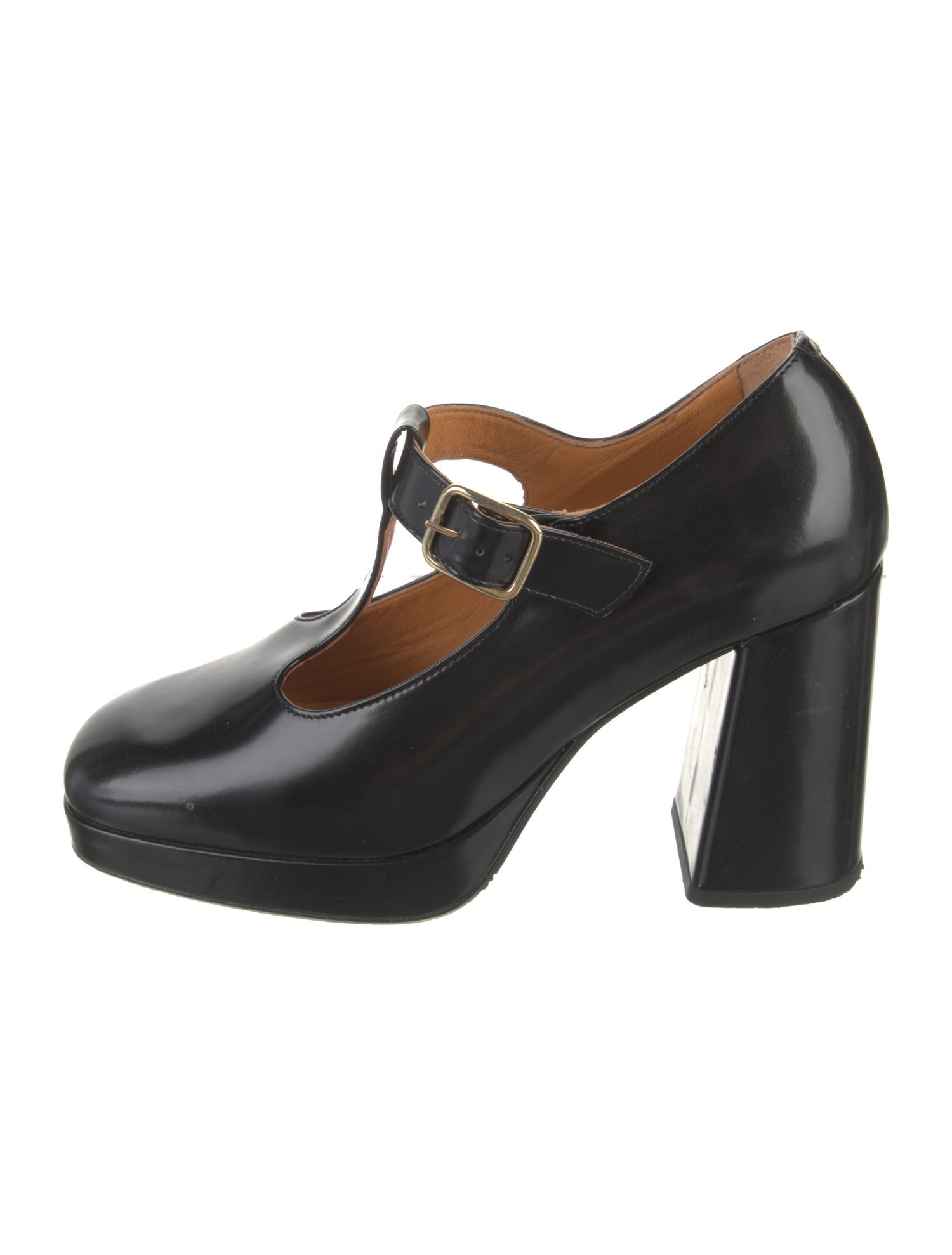 Sézane Patent Leather T-Strap Pumps