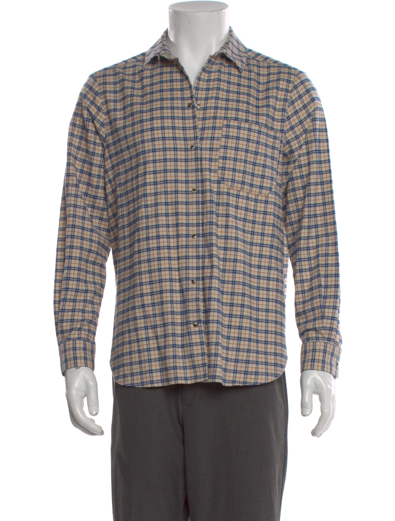 Sézane Plaid Print Long Sleeve Shirt