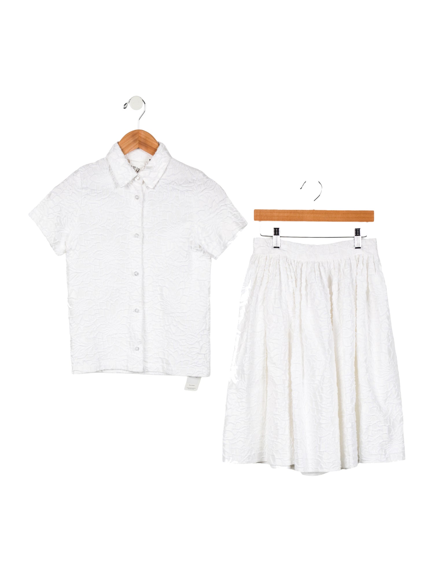 Caroline Bosmans Girls' Solid Two Piece Skirt Set