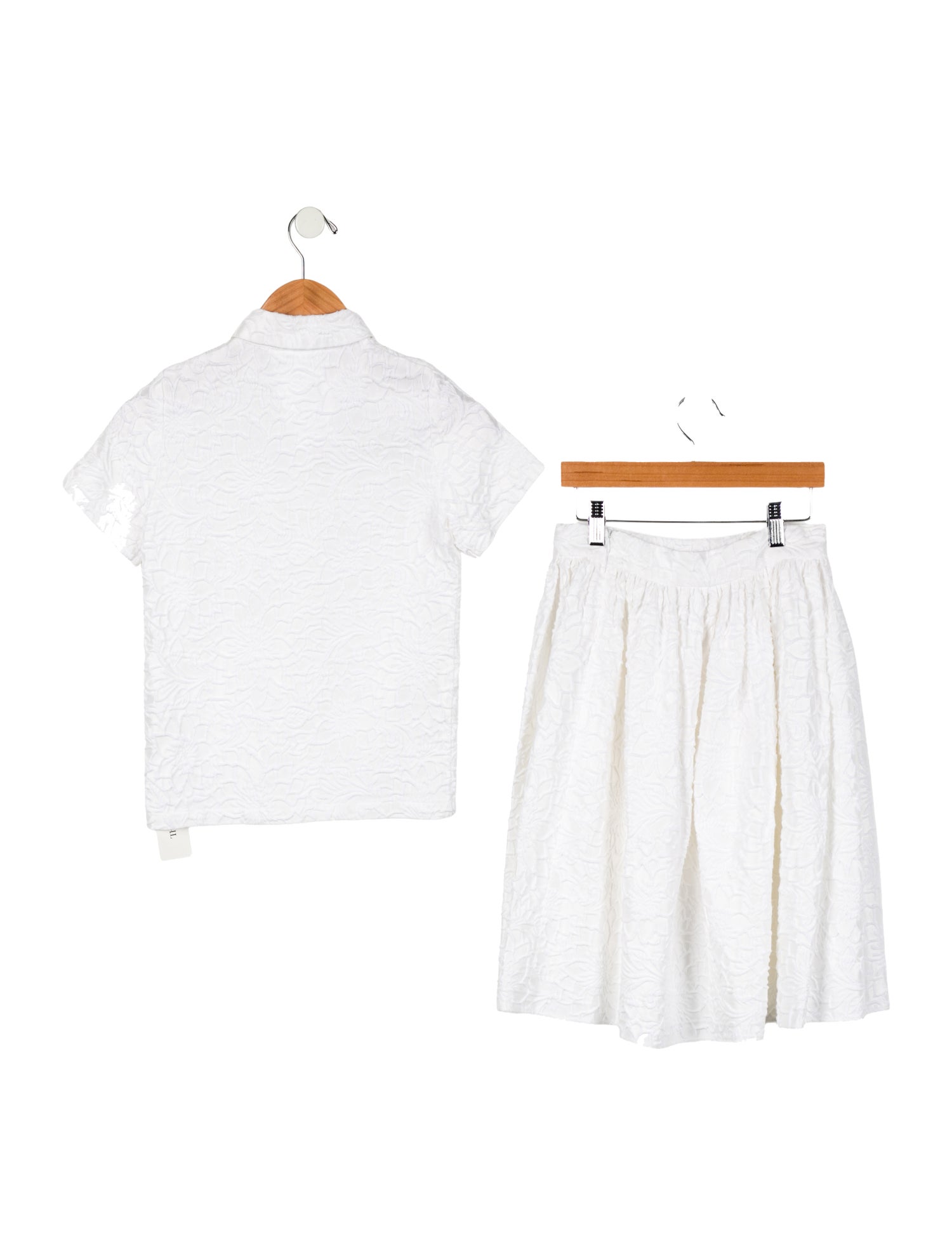 Caroline Bosmans Girls' Solid Two Piece Skirt Set