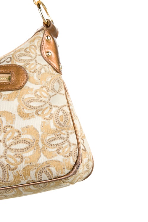 Sharif Leather Trimmed Shoulder Bag