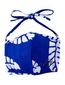 Studio 189 x Fashion Our Future 2020 Blue Palm Leaf Mask