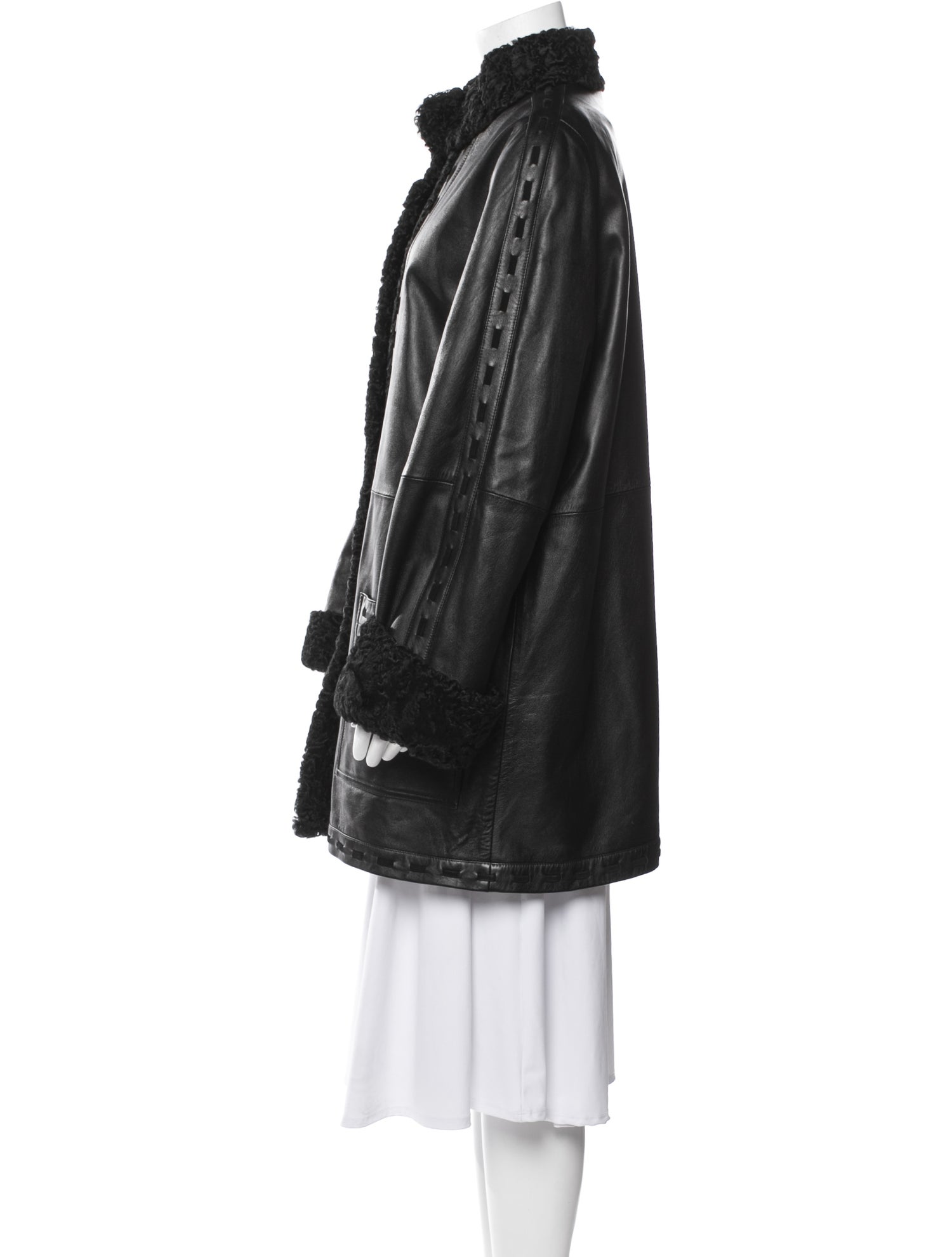 Somper furs Vintage Leather Faux Fur Coat