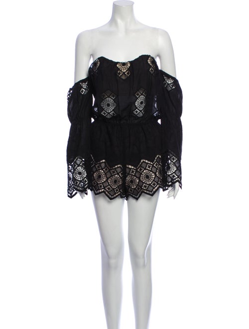 Stone Cold Fox Strapless Romper Black