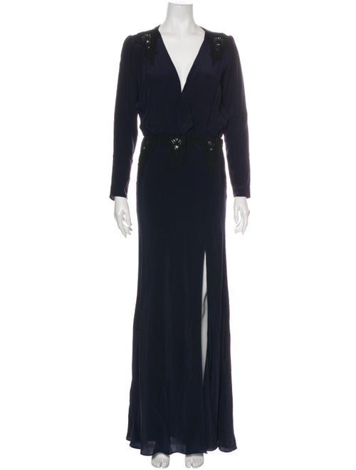 Stone Cold Fox Silk Long Dress Blue