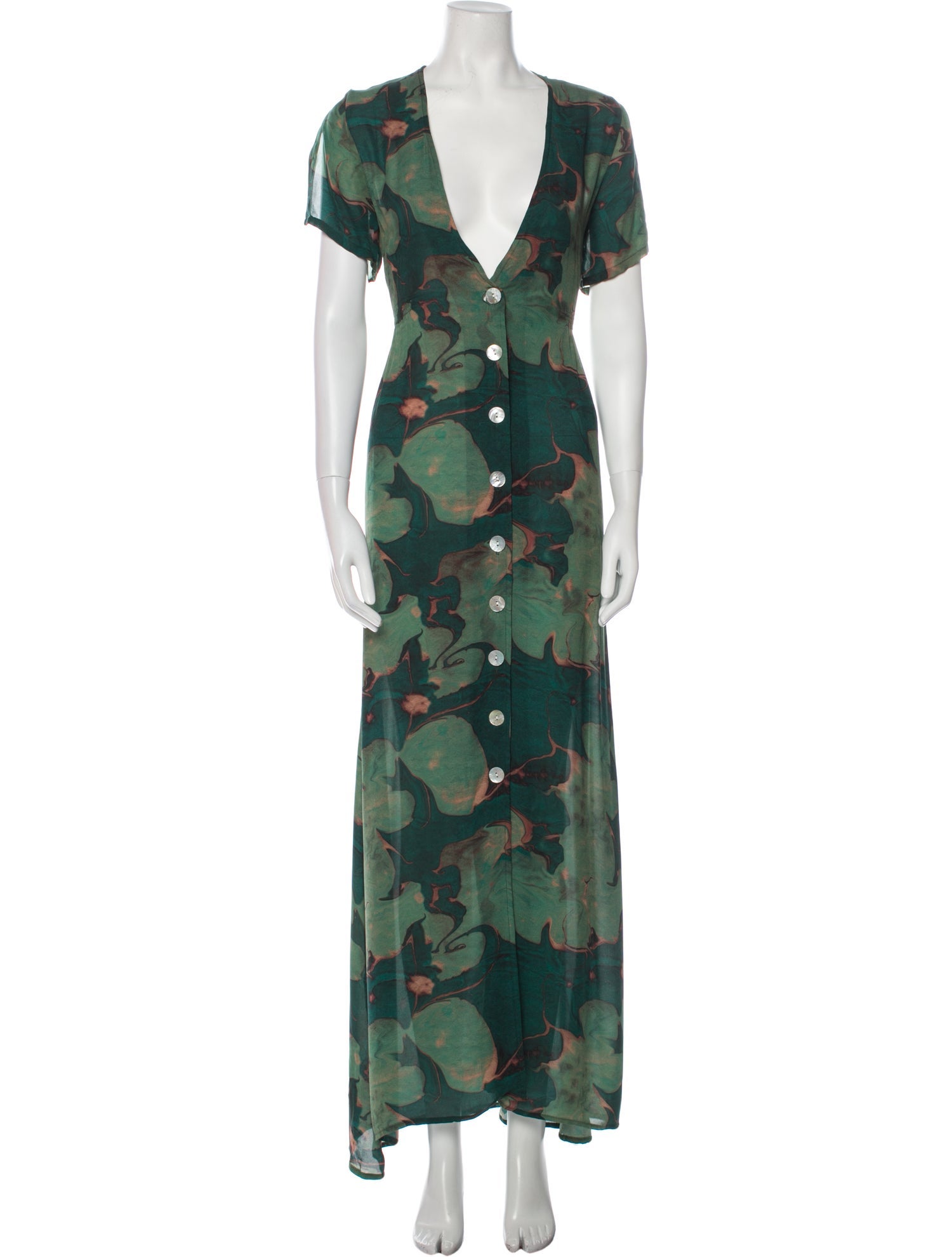 Stone Cold Fox Silk Long Dress - Green Dresses, Clothing - WSFOX24224 | The  RealReal