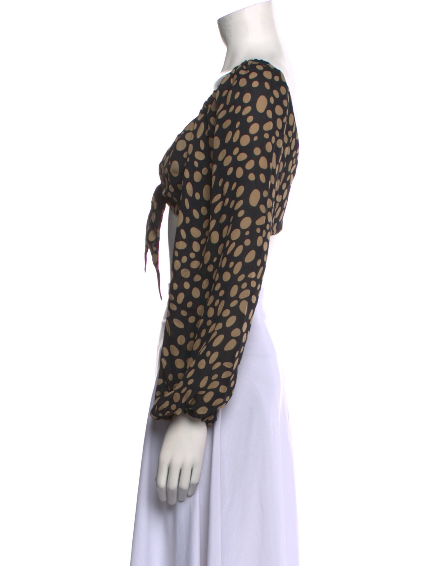 Stone Cold Fox Silk Polka Dot Print Crop Top