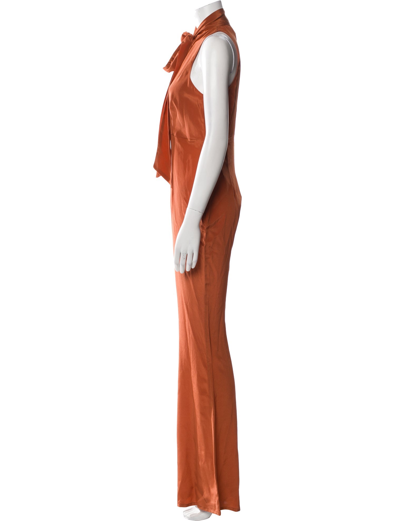 Stone Cold Fox Silk Tie Neck Jumpsuit