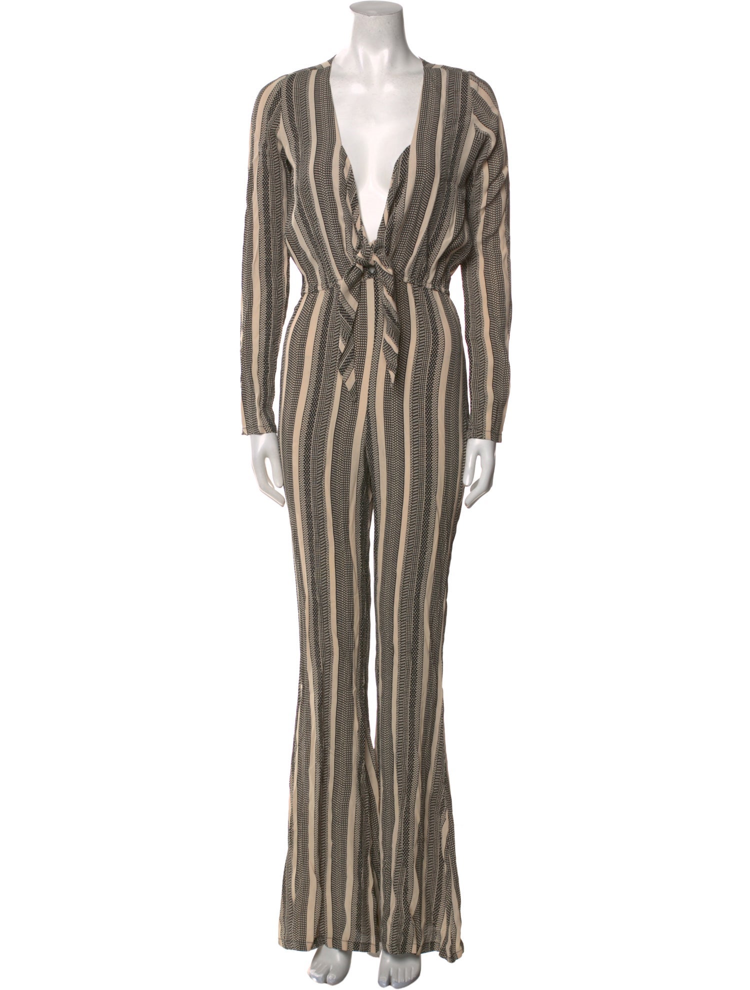 Stone Cold Fox Printed Plunge Neckline Jumpsuit