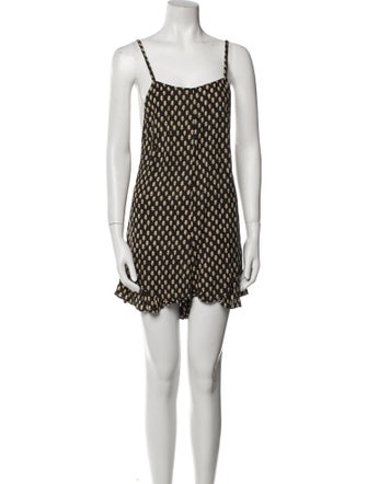 Stone Cold Fox Printed Square Neckline Romper