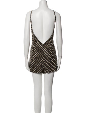 Stone Cold Fox Printed Square Neckline Romper