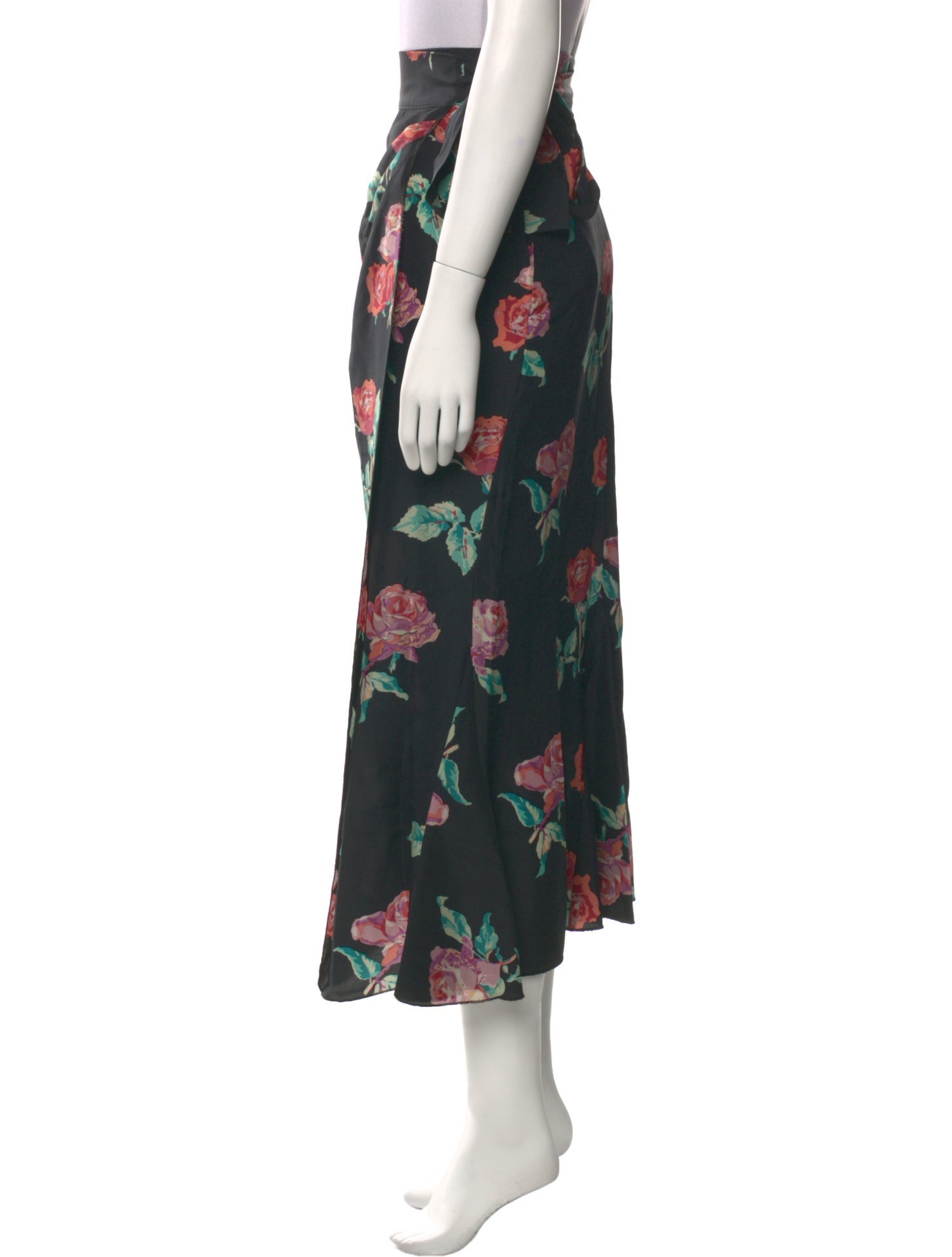 Stone Cold Fox Silk Midi Length Skirt