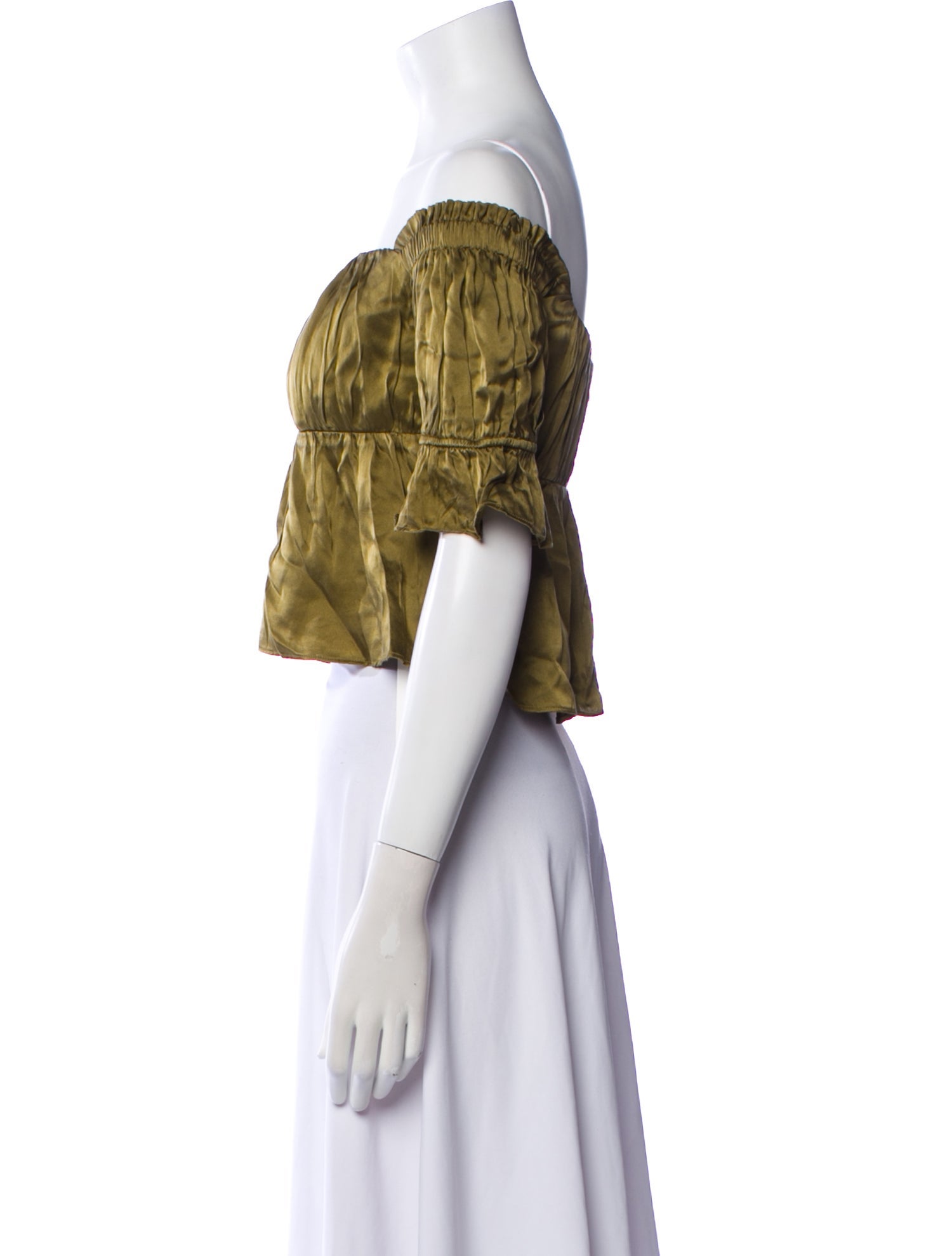 Stone Cold Fox Silk Off-The-Shoulder Crop Top