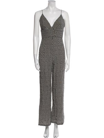 Stone Cold Fox Polka Dot Print V-Neck Jumpsuit