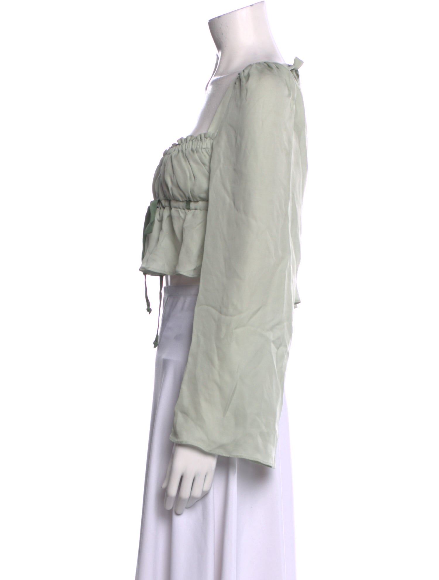 Stone Cold Fox Silk Square Neckline Crop Top