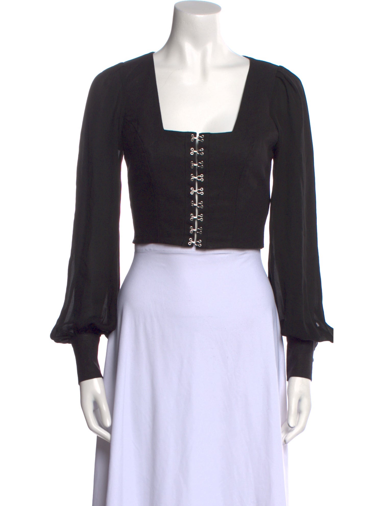 Stone Cold Fox Square Neckline Long Sleeve Crop Top