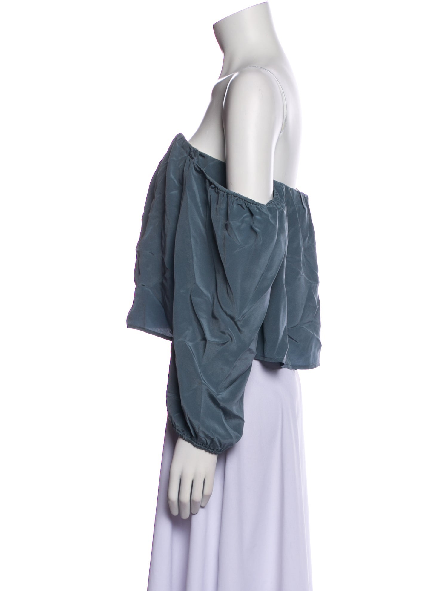 Stone Cold Fox Silk Off-The-Shoulder Crop Top