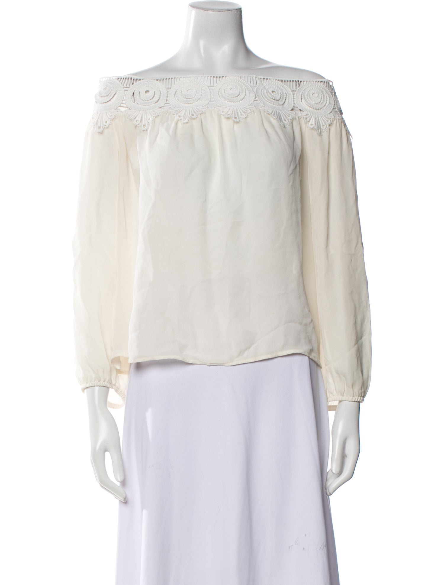 Stone Cold Fox Silk Off-The-Shoulder Blouse