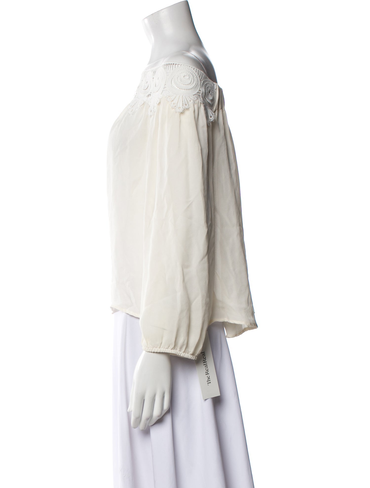 Stone Cold Fox Silk Off-The-Shoulder Blouse