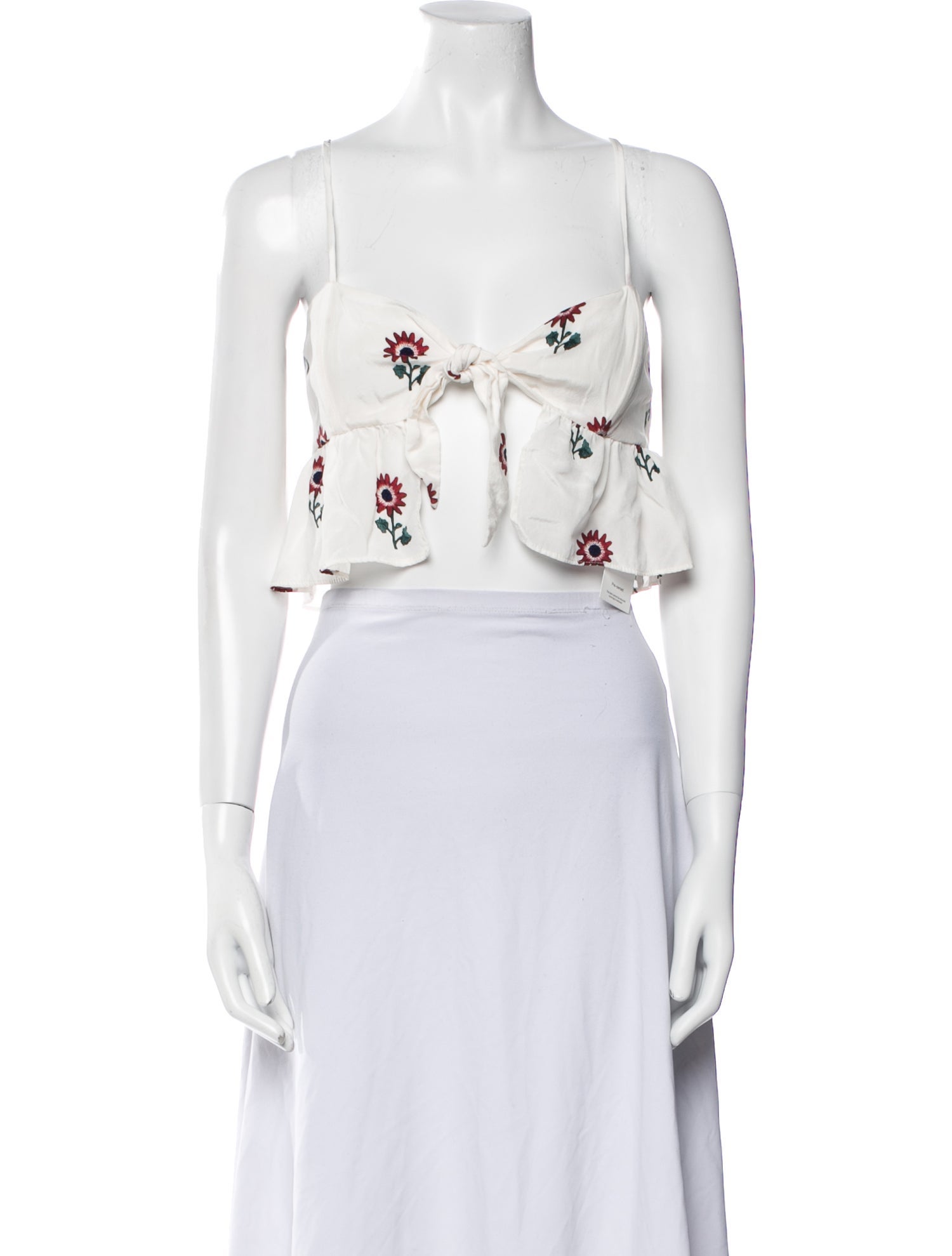 Stone Cold Fox Silk Floral Print Crop Top