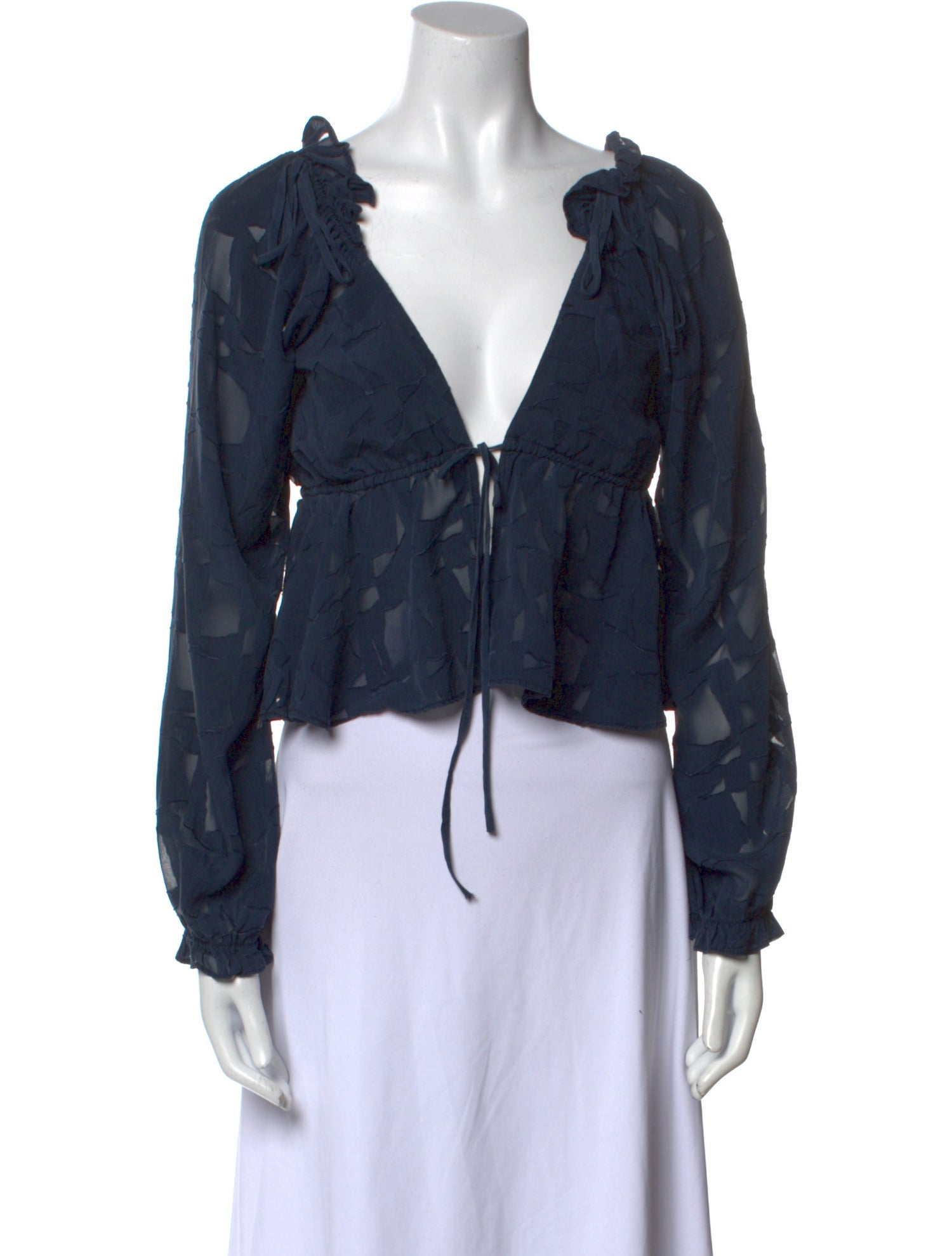 Stone Cold Fox Silk Plunge Neckline Crop Top