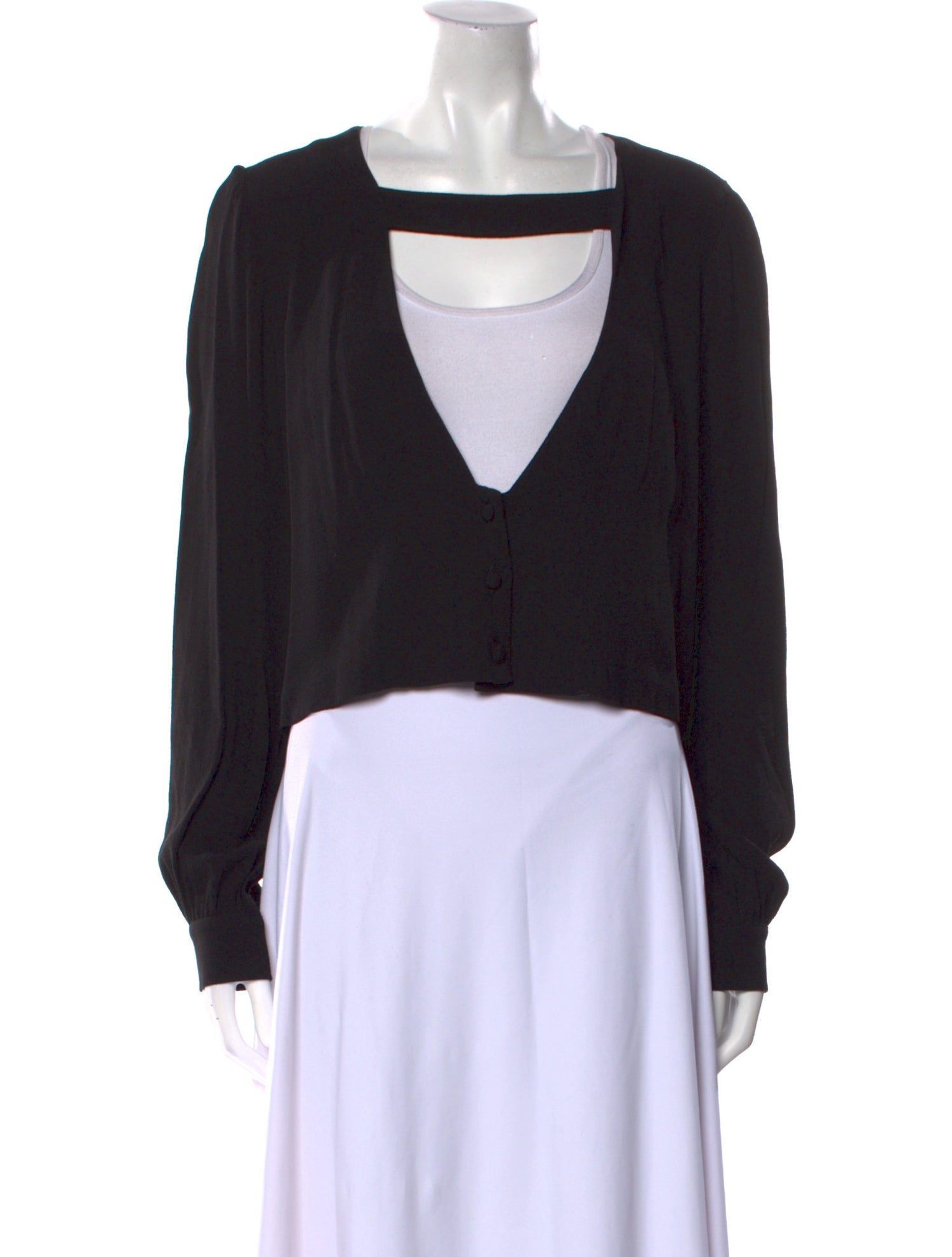 Stone Cold Fox Square Neckline Long Sleeve Crop Top