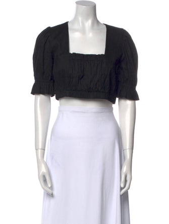 Stone Cold Fox Square Neckline Short Sleeve Crop Top