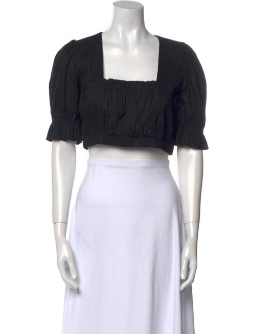 Stone Cold Fox Square Neckline Short Sleeve Crop Top