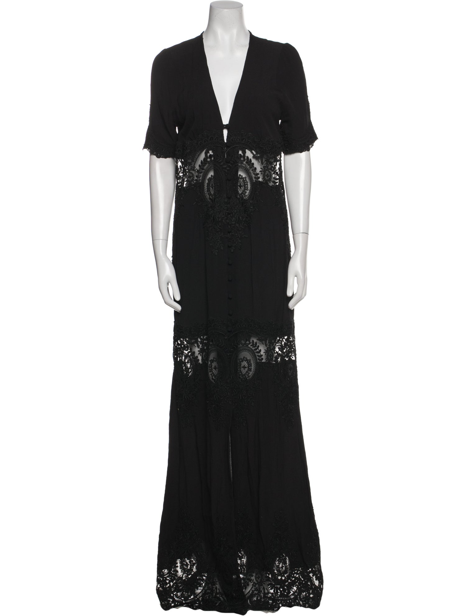 Stone Cold Fox Lace Pattern Long Dress