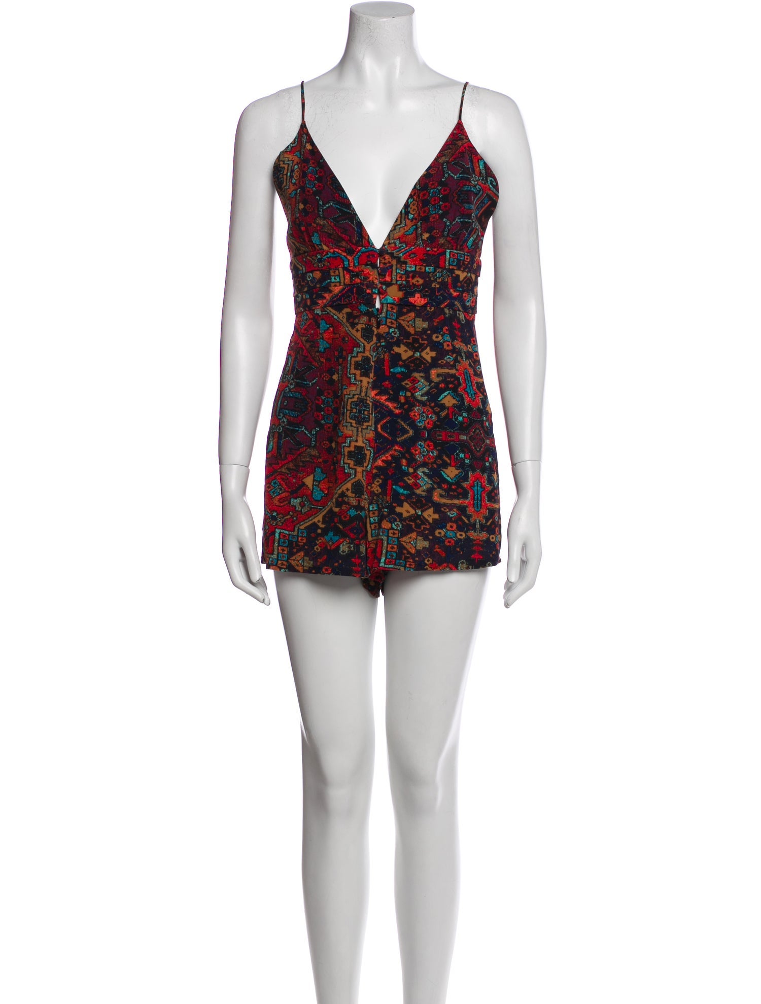 Stone Cold Fox Printed V-Neck Romper