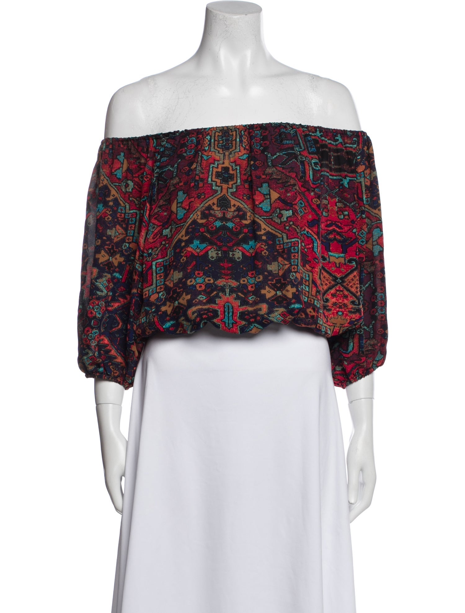 Stone Cold Fox Silk Floral Print Crop Top