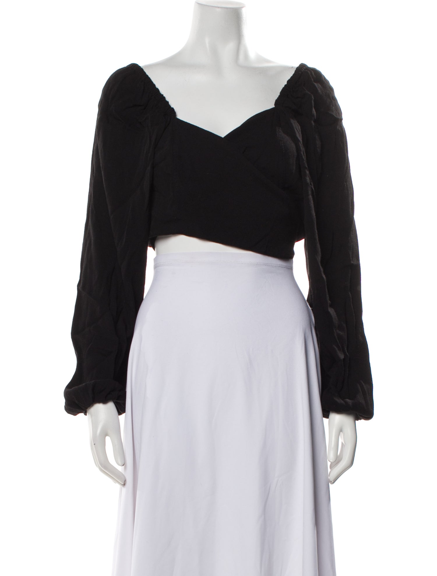 Stone Cold Fox Silk V-Neck Crop Top