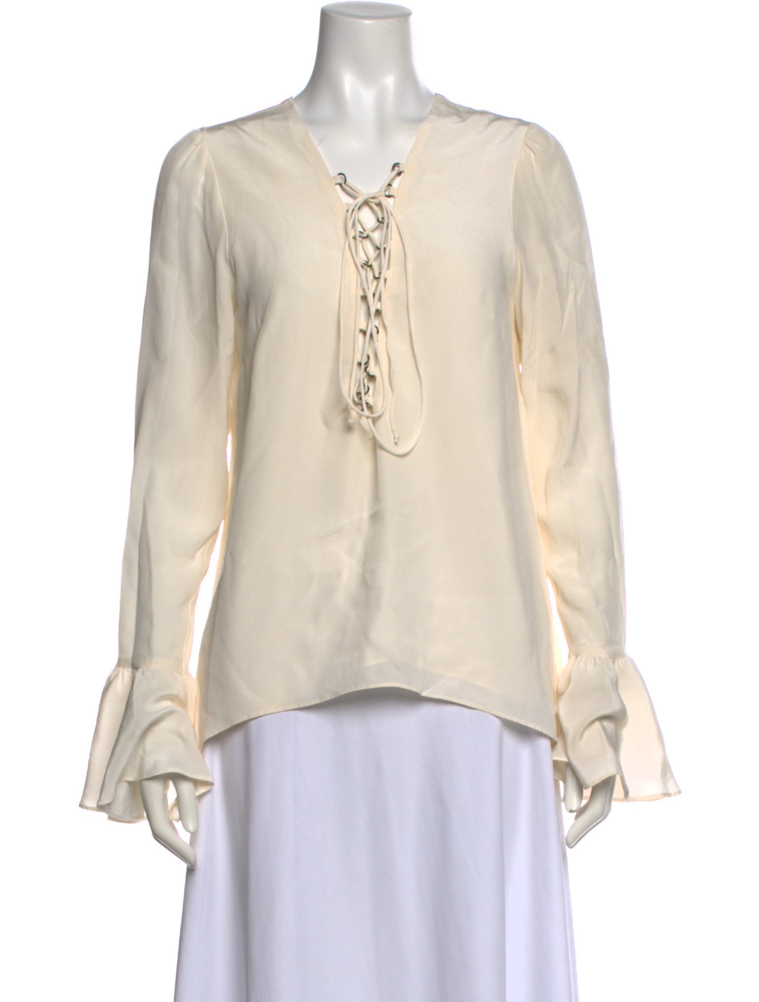 Stone Cold Fox Silk V-Neck Blouse