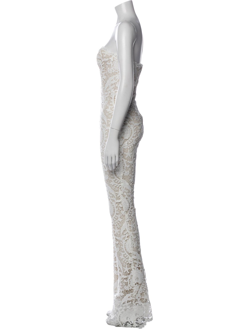 Stone Cold Fox Lace Pattern Strapless Jumpsuit w/… - image 2