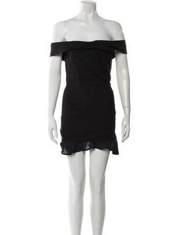 Pre-owned Stone Cold Fox Linen Mini Dress In Black