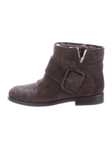 Sigerson Morrison Suede Round-Toe Ankle Boots