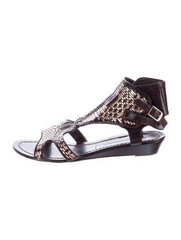 Sigerson Morrison Metallic Leather Sandals