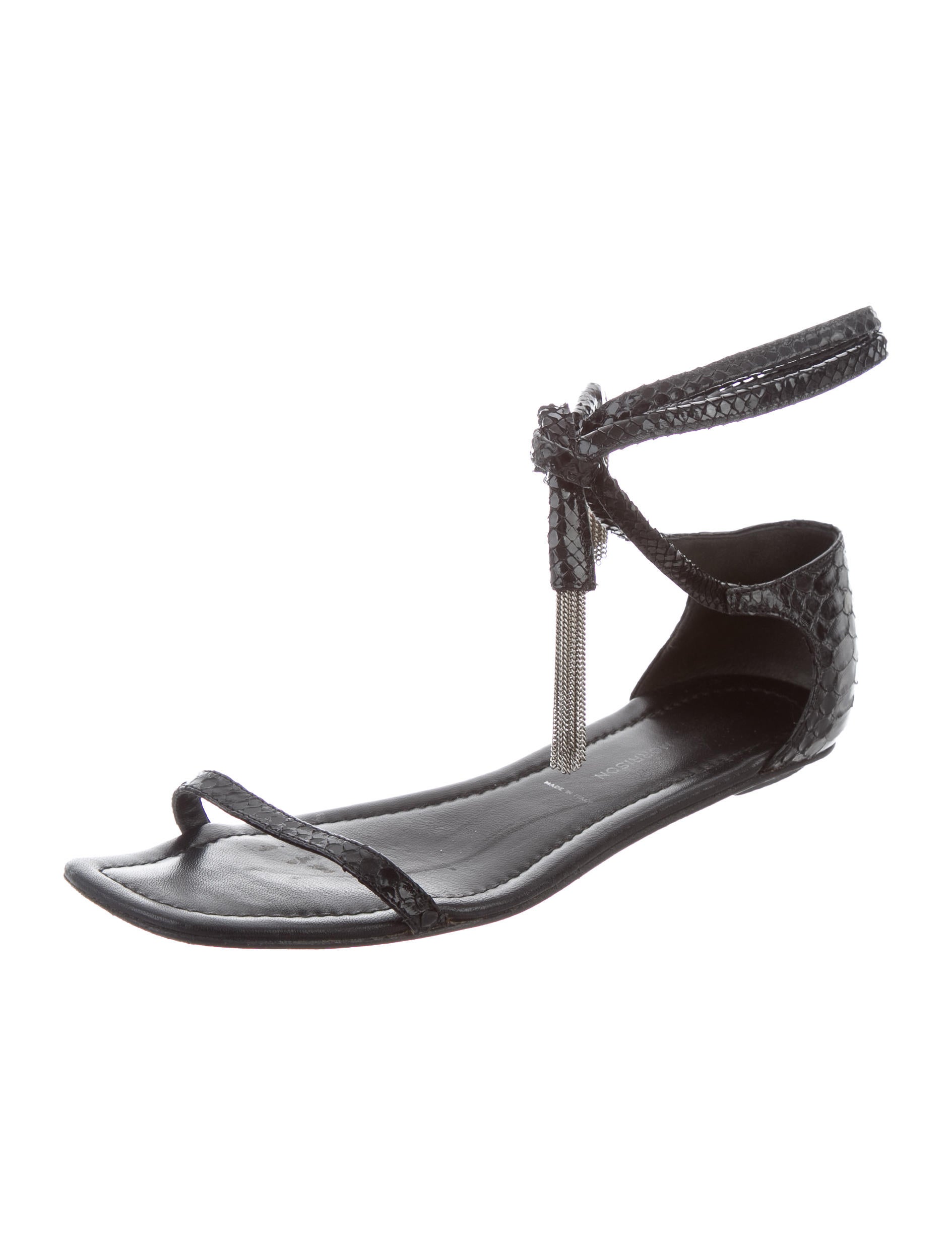 Sigerson Morrison Embossed Leather Sandals - Shoes - WSG20478 | The RealReal