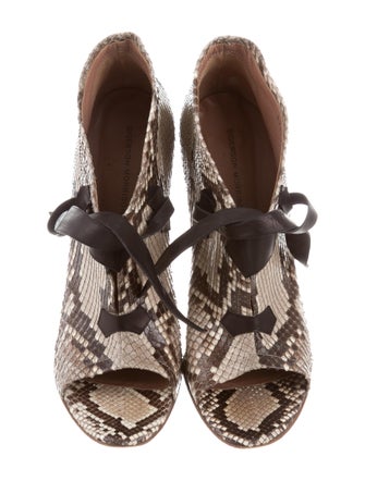 Sigerson Morrison Python Peep-Toe Booties