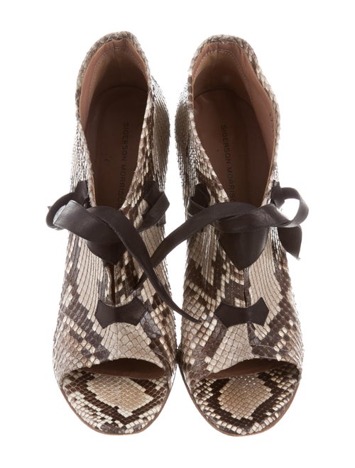 Sigerson Morrison Python Peep-Toe Booties