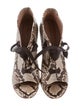Sigerson Morrison Python Peep-Toe Booties
