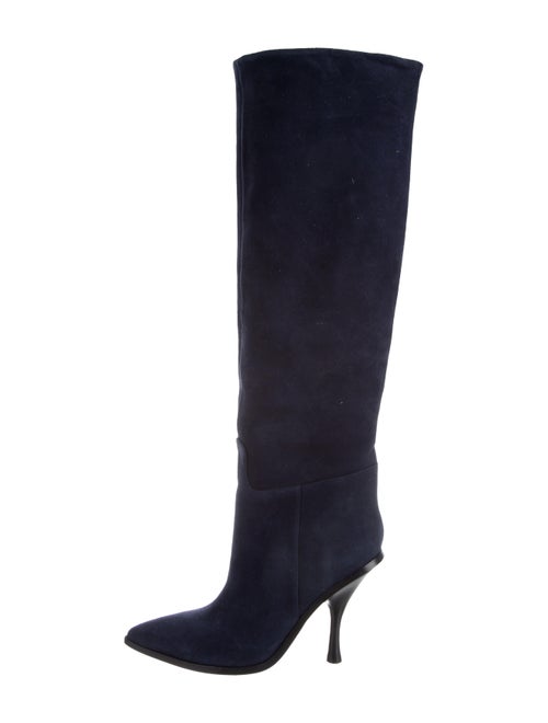 Sigerson Morrison Suede Knee-High Boots Blue