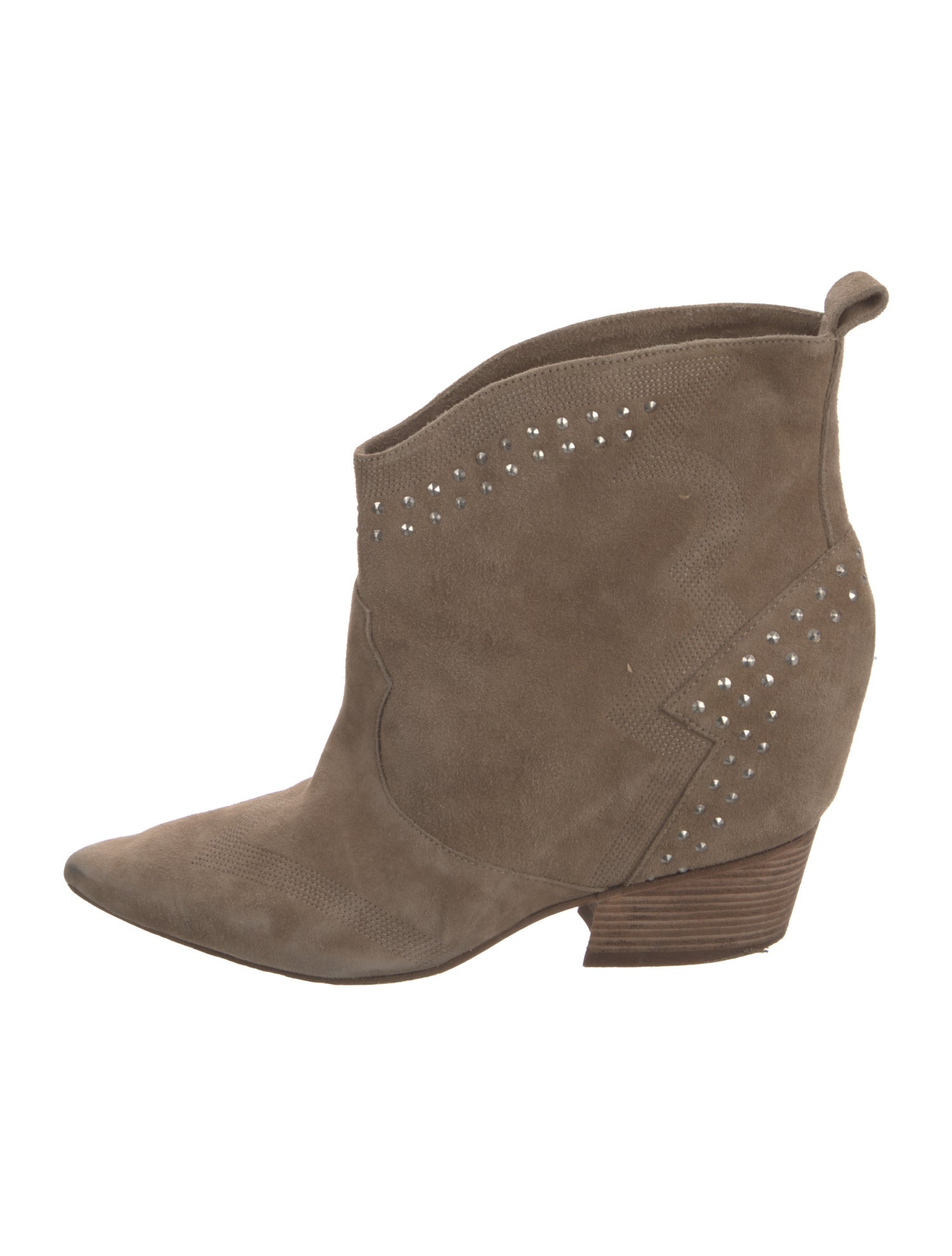 Sigerson Morrison Suede Studded Accents Western Boots