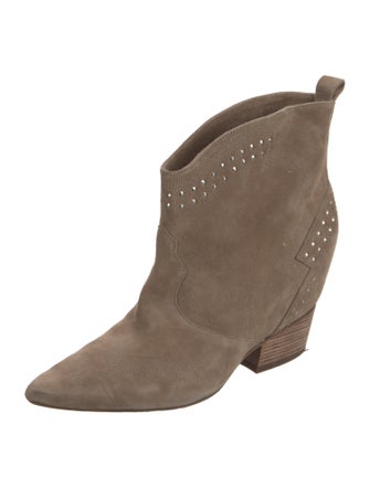 Sigerson Morrison Suede Studded Accents Western Boots