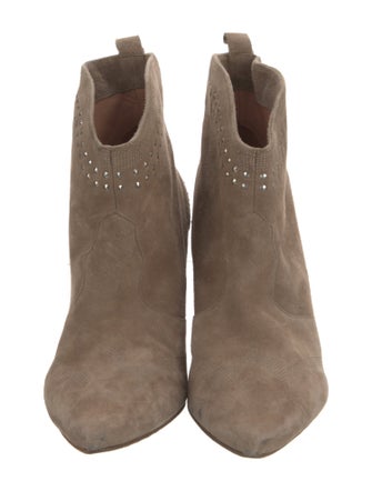 Sigerson Morrison Suede Studded Accents Western Boots