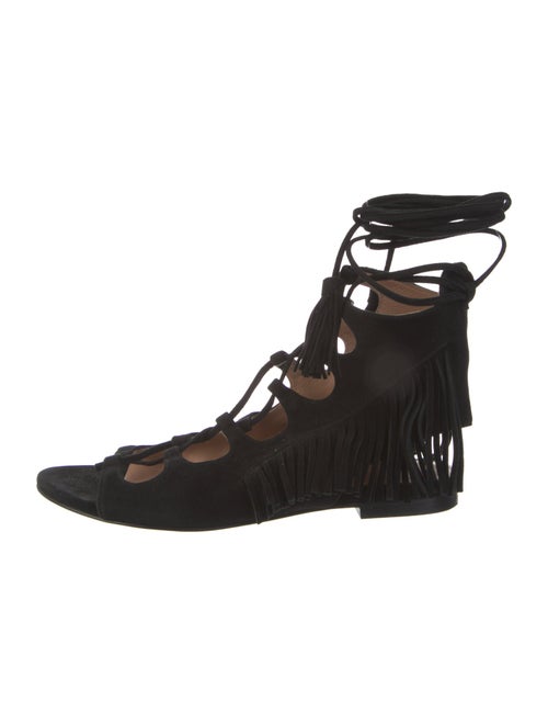 Sigerson Morrison Suede Tassel Accents Gladiator Sandals