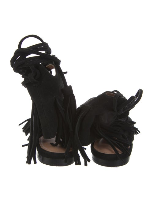 Sigerson Morrison Suede Tassel Accents Gladiator Sandals