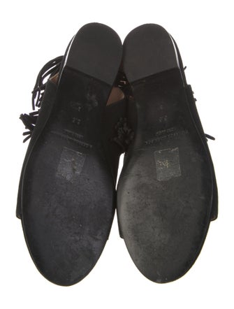 Sigerson Morrison Suede Tassel Accents Gladiator Sandals