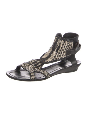 Sigerson Morrison Leather Printed Gladiator Sandals